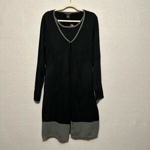 NWT Susan Lawrence black & gray lightweight sweater dress - size XL